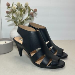 INC International Concepts Shoe Side Zip Black Open Toe Heel Women's US 10M NWOB